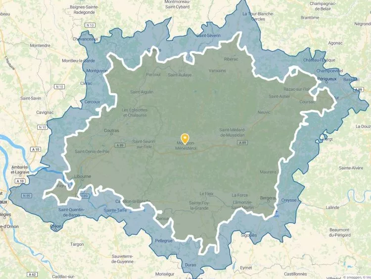 carte du secteur d'intervention